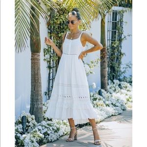 Vici Dolls Desert Light Crochet Midi Dress